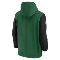 New York Jets Nike 2024/25 Sideline Pre-Game Player 1/2-Zip Hoodie Jacket