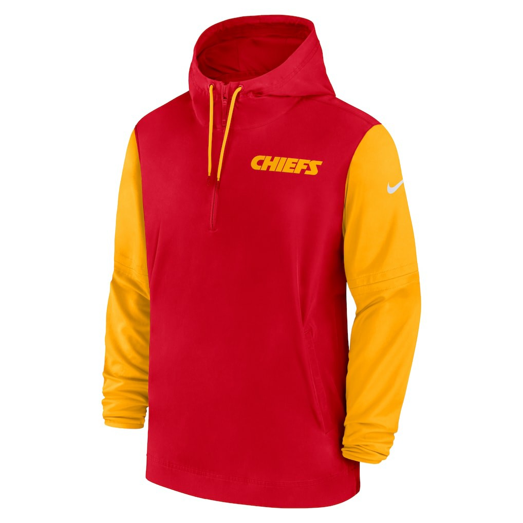 Kansas City Chiefs Nike 2024/25 Sideline Pre-Game Player 1/2-Zip Hoodie Jacket