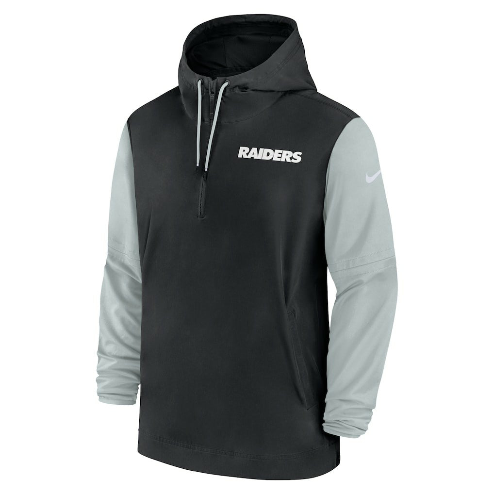 Las Vegas Raiders Nike 2024/25 Sideline Pre-Game Player 1/2-Zip Hoodie Jacket