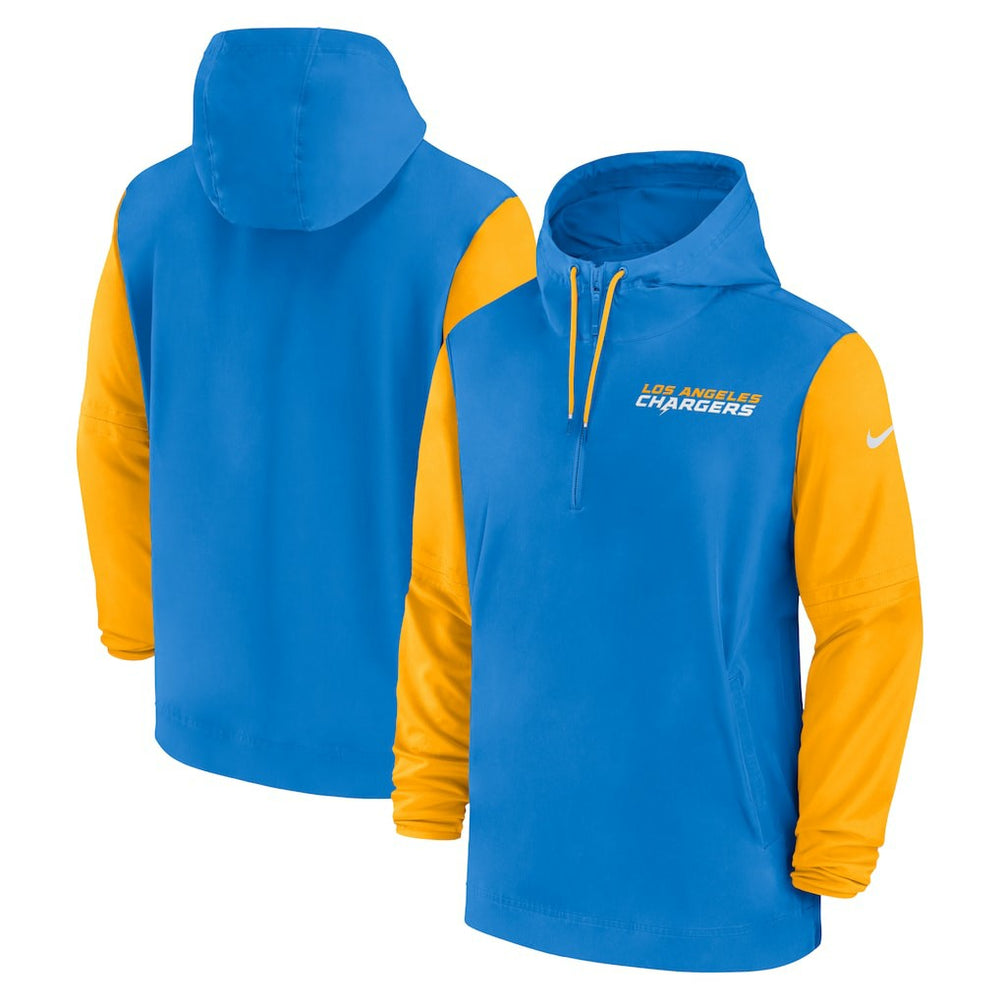 Los Angeles Chargers Nike 2024/25 Sideline Pre-Game Player 1/2-Zip Hoodie Jacket
