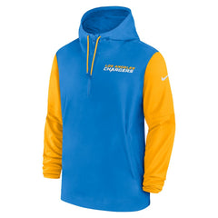 Los Angeles Chargers Nike 2024/25 Sideline Pre-Game Player 1/2-Zip Hoodie Jacket