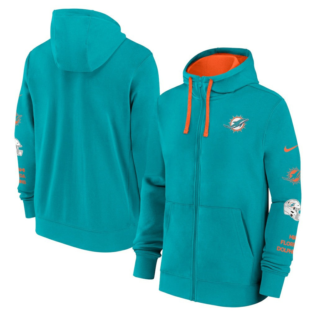 Miami Dolphins Nike Primetime Club Full-Zip Hoodie