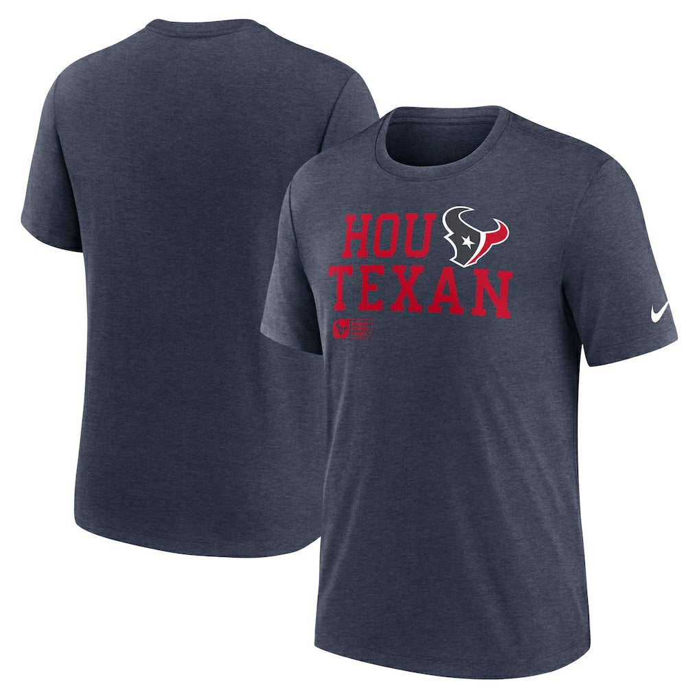 Houston Texans Nike Overlap Lockup Tri-Blend T-Shirt
