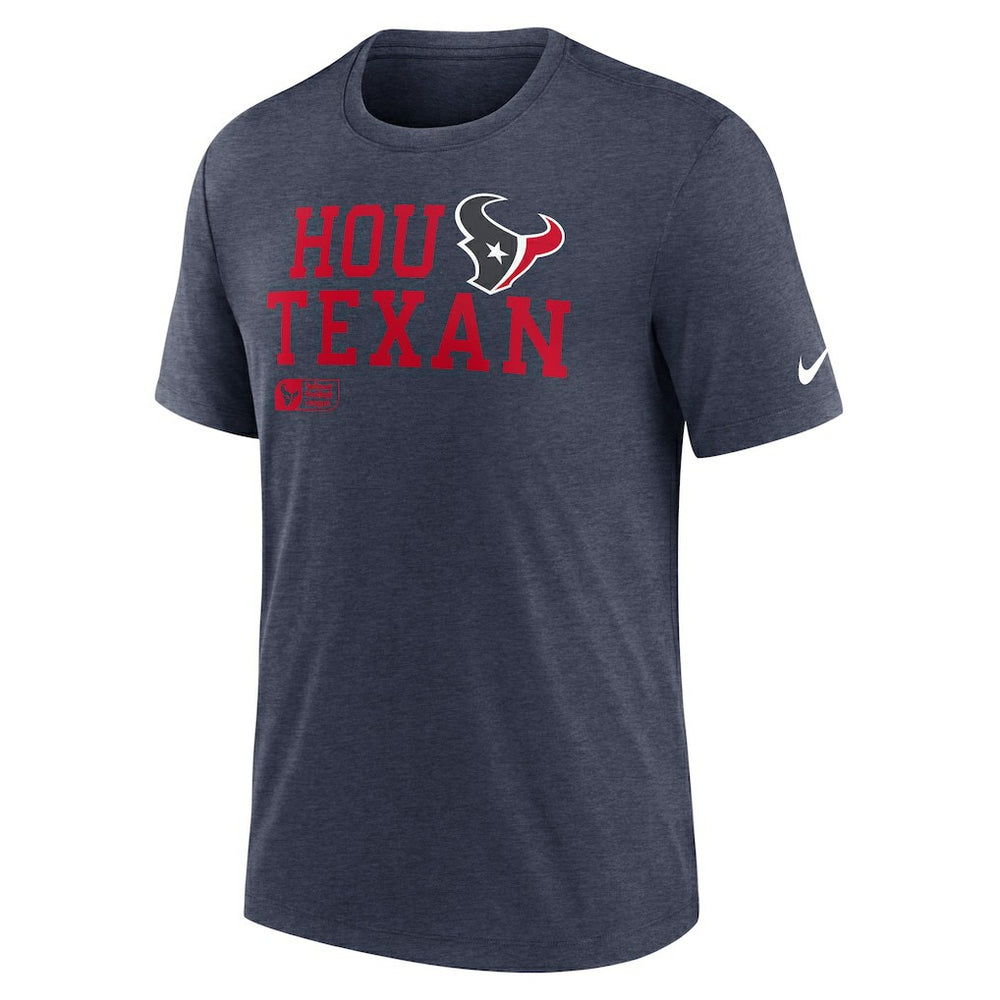 Houston Texans Nike Overlap Lockup Tri-Blend T-Shirt
