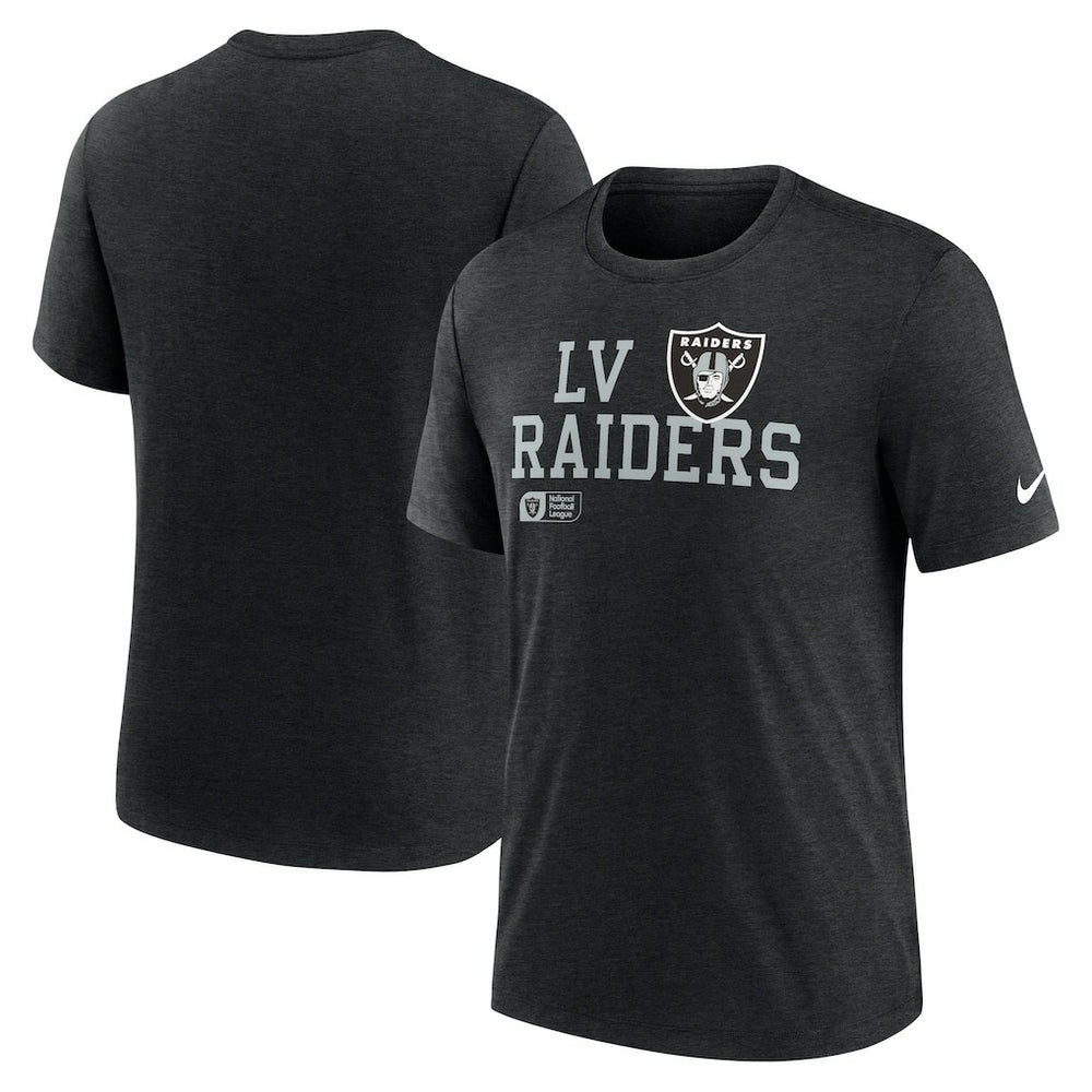 Las Vegas Raiders Nike Overlap Lockup Tri-Blend T-Shirt
