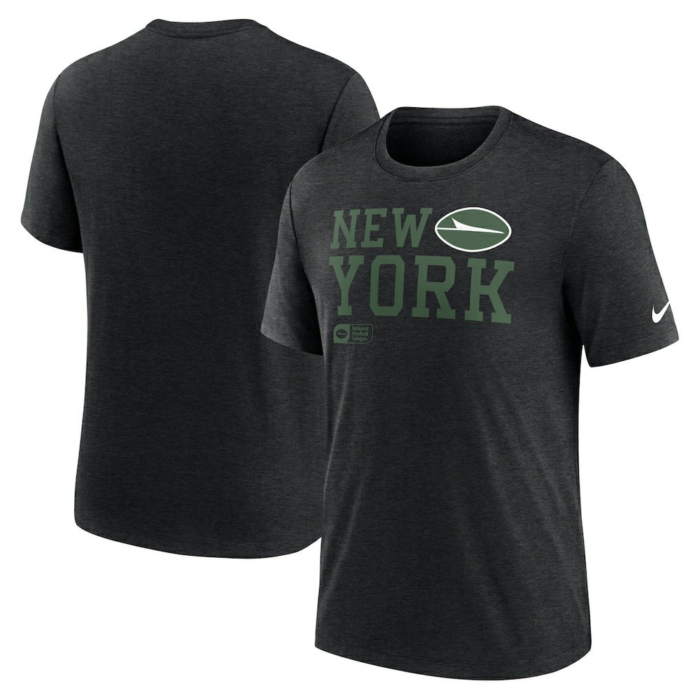 New York Jets Nike Overlap Lockup Tri-Blend T-Shirt