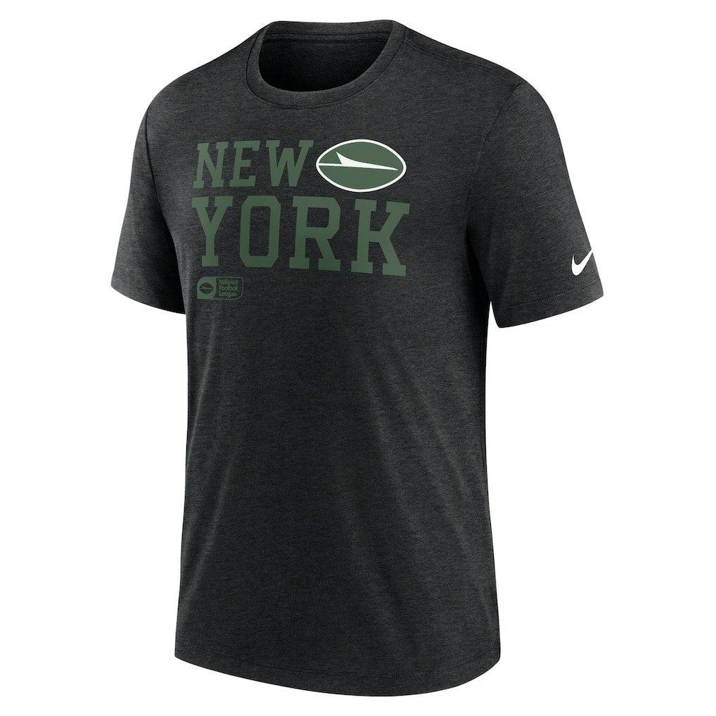 New York Jets Nike Overlap Lockup Tri-Blend T-Shirt