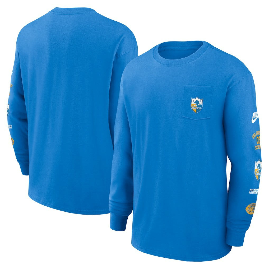 Los Angeles Chargers Nike Rewind Heavy Max90 Pocket Long Sleeve T-Shirt