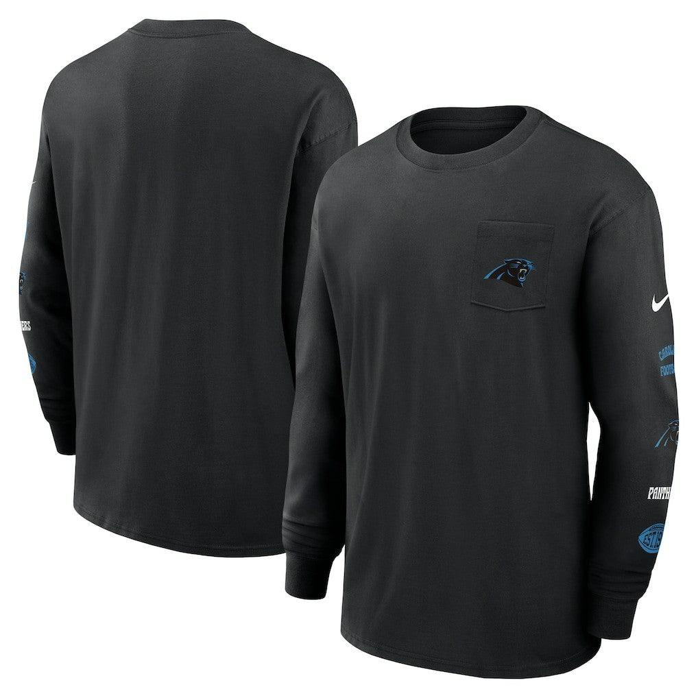 Carolina Panthers Nike Rewind Heavy Max90 Pocket Long Sleeve T-Shirt
