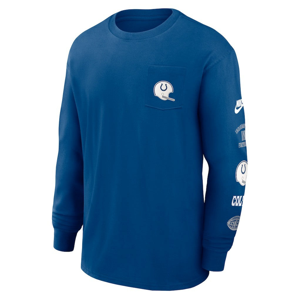 Indianapolis Colts Nike Rewind Heavy Max90 Pocket Long Sleeve T-Shirt
