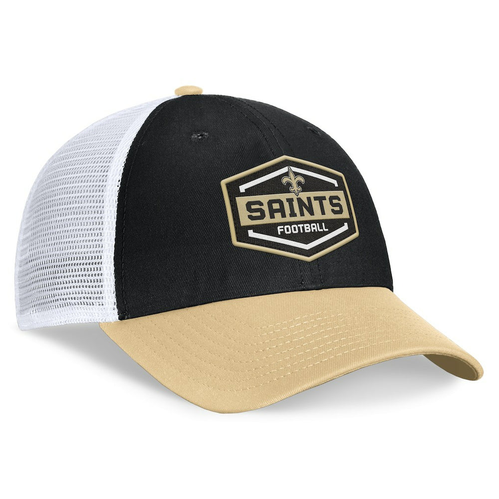 New Orleans Saints Fanatics Bench Trucker Adjustable Hat