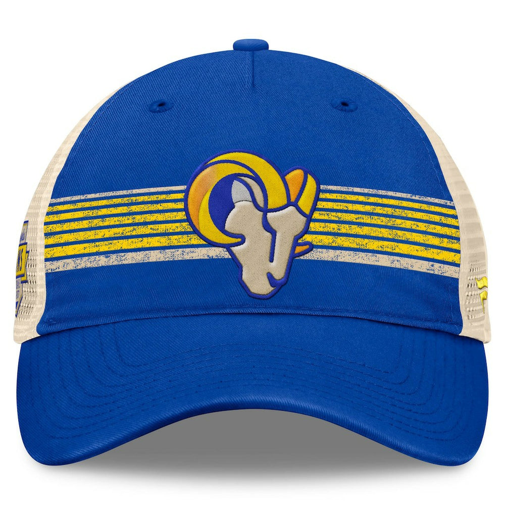 Los Angeles Rams Fanatics Center Stripe Trucker Adjustable Hat