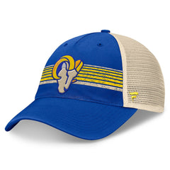 Los Angeles Rams Fanatics Center Stripe Trucker Adjustable Hat