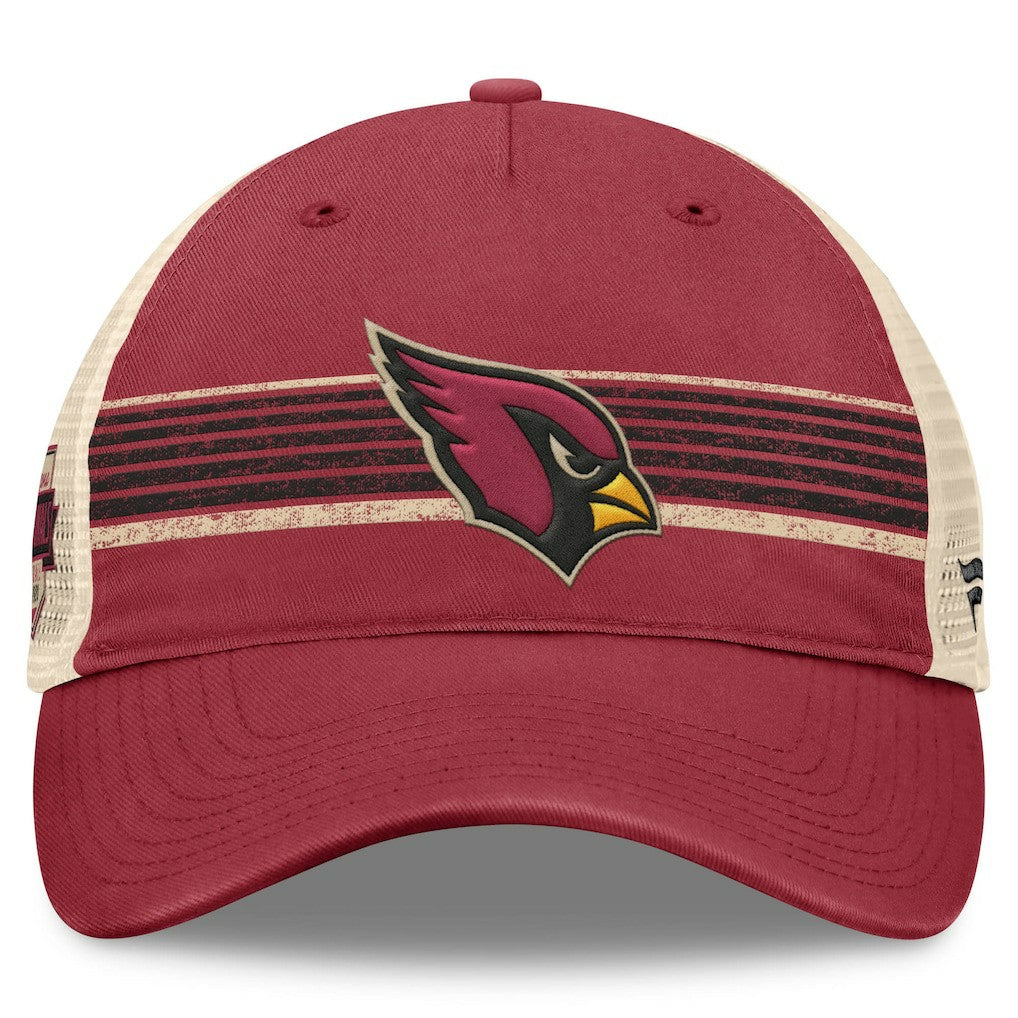 Arizona Cardinals Fanatics Center Stripe Trucker Adjustable Hat