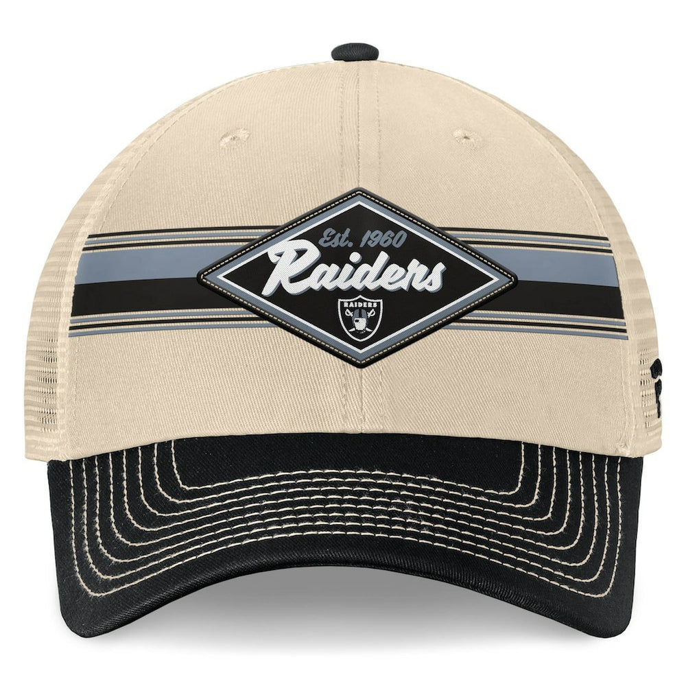 Las Vegas Raiders Fanatics Diamond Stripe Trucker Adjustable Hat