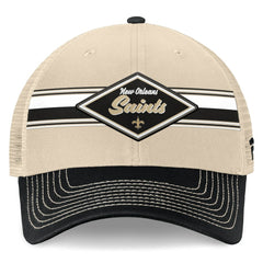 New Orleans Saints Fanatics Diamond Stripe Trucker Adjustable Hat