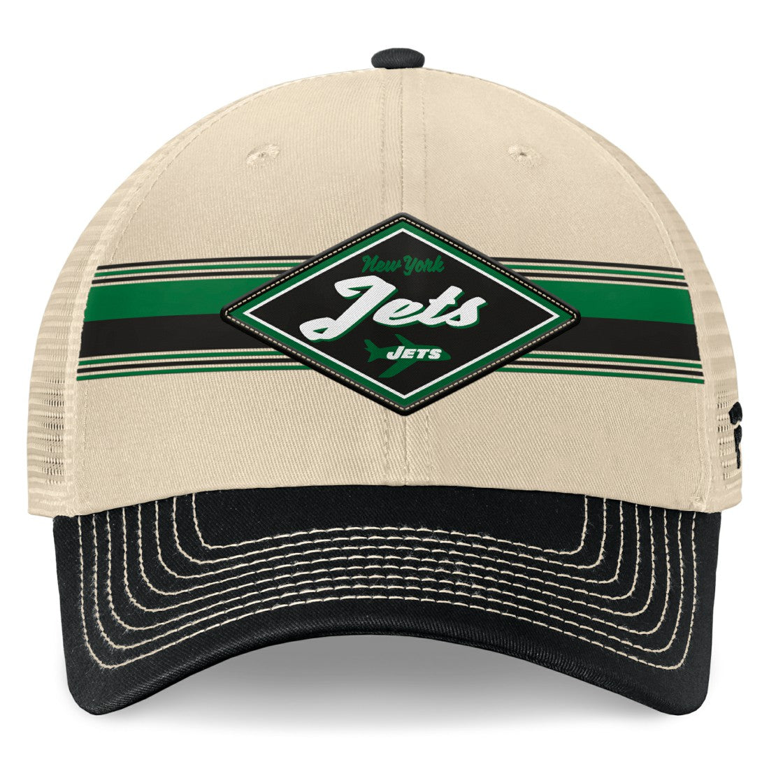 New York Jets Fanatics Diamond Stripe Trucker Adjustable Hat