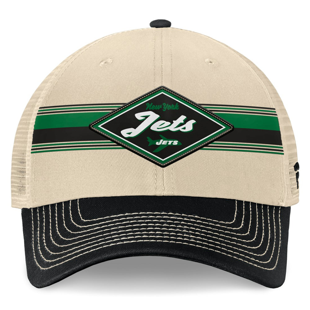 New York Jets Fanatics Diamond Stripe Trucker Adjustable Hat