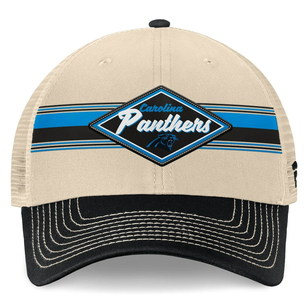 Carolina Panthers Fanatics Diamond Stripe Trucker Adjustable Hat
