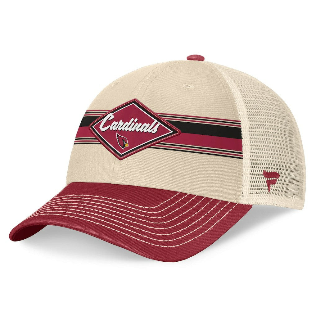 Arizona Cardinals Fanatics Diamond Stripe Trucker Adjustable Hat