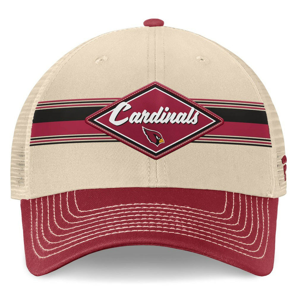 Arizona Cardinals Fanatics Diamond Stripe Trucker Adjustable Hat