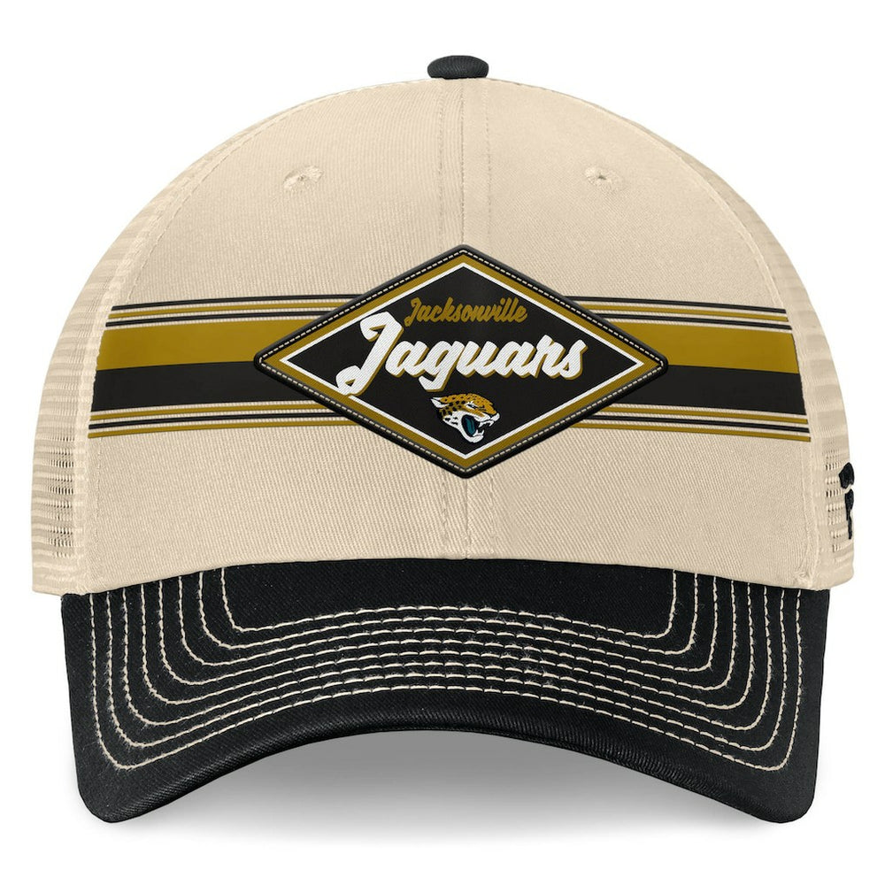 Jacksonville Jaguars Fanatics Diamond Stripe Trucker Adjustable Hat