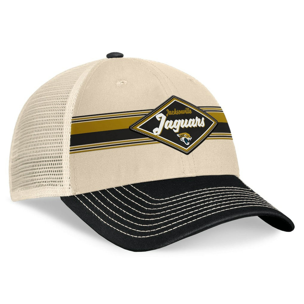 Jacksonville Jaguars Fanatics Diamond Stripe Trucker Adjustable Hat