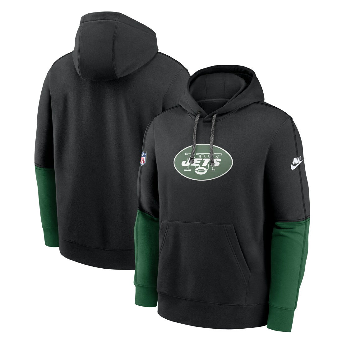 New York Jets Nike Throwback Logo Club Tri-Blend Pullover Hoodie