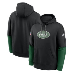 New York Jets Nike Throwback Logo Club Tri-Blend Pullover Hoodie