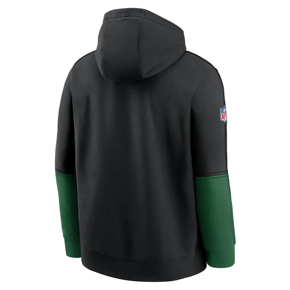 New York Jets Nike Throwback Logo Club Tri-Blend Pullover Hoodie