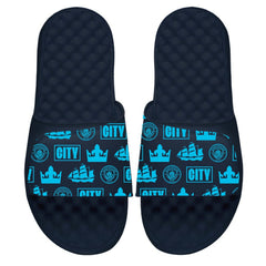 Manchester City ISlide Glyph Pattern Slide Sandals Navy