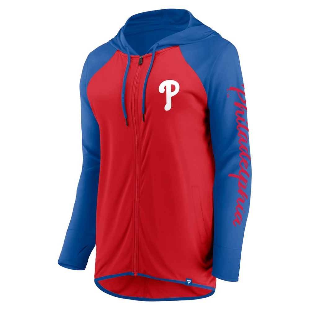 Philadelphia Phillies Fanatics Women's Script Sleeve Full-Zip Hoodie | MLB New