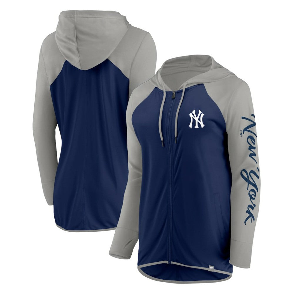 New York Yankees Fanatics Women's Script Sleeve Full-Zip Hoodie | MLB For sale