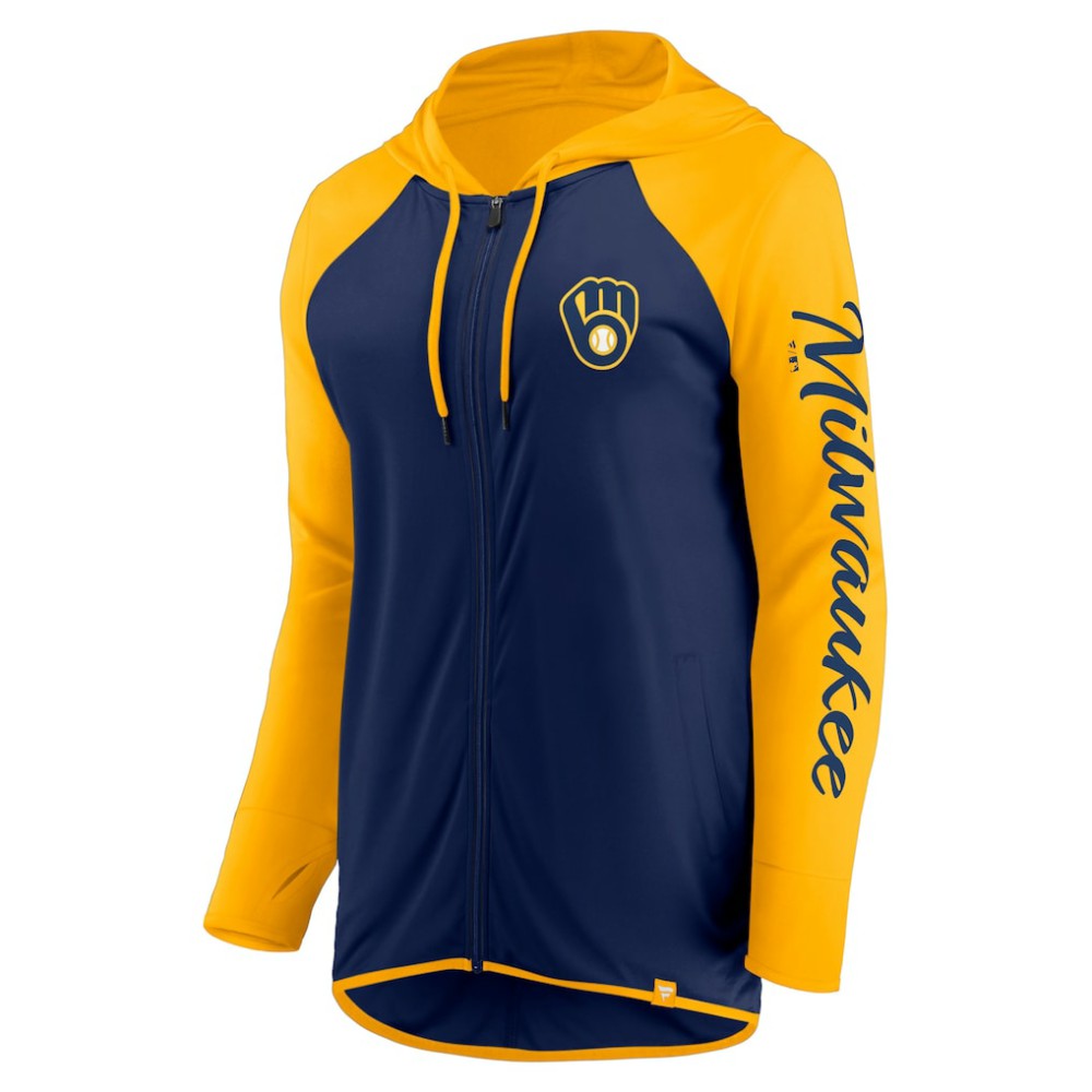 Milwaukee Brewers Fanatics Women's Script Sleeve Full-Zip Hoodie | MLB Online