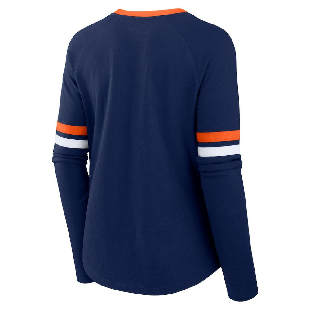 Houston Astros Fanatics Women's Won & Done Raglan Lace-Up Long Sleeve T-Shirt | MLB Sale