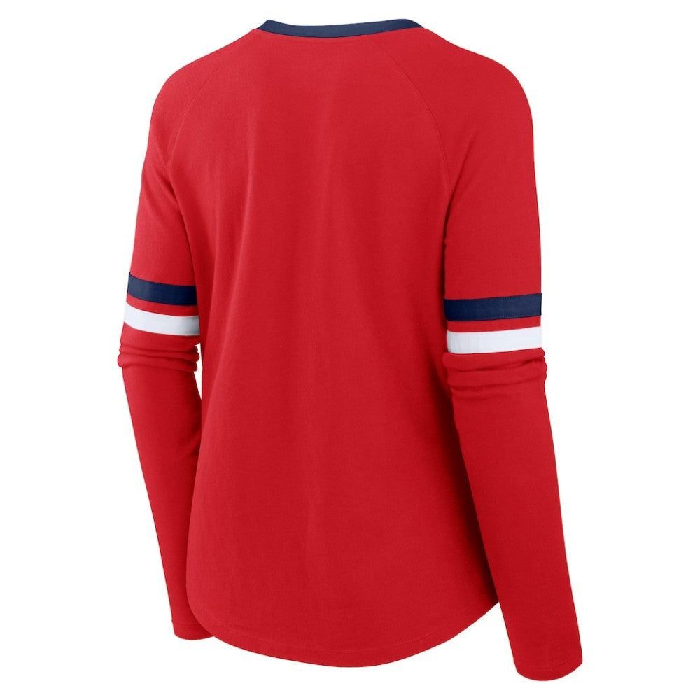 St. Louis Cardinals Fanatics Women's Won & Done Raglan Lace-Up Long Sleeve T-Shirt | MLB For sale