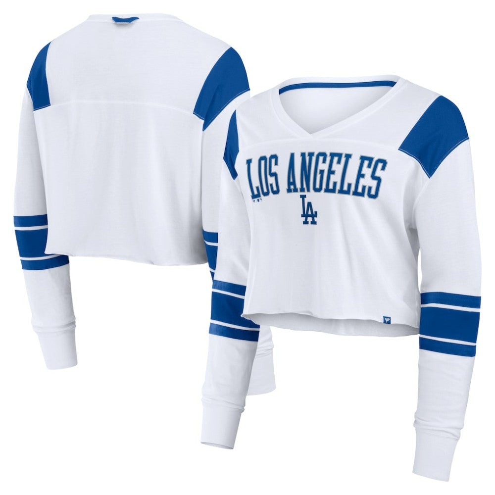 Los Angeles Dodgers Fanatics Women's Stretch Cropped Fashion Long Sleeve T-Shirt | MLB For sale