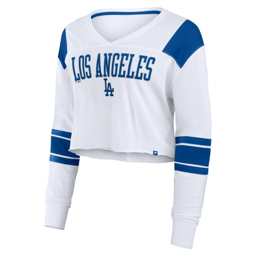 Los Angeles Dodgers Fanatics Women's Stretch Cropped Fashion Long Sleeve T-Shirt | MLB For sale