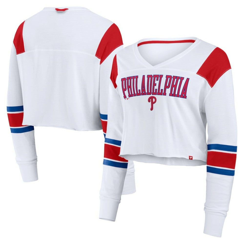 Philadelphia Phillies Fanatics Women's Stretch Cropped Fashion Long Sleeve T-Shirt | MLB US