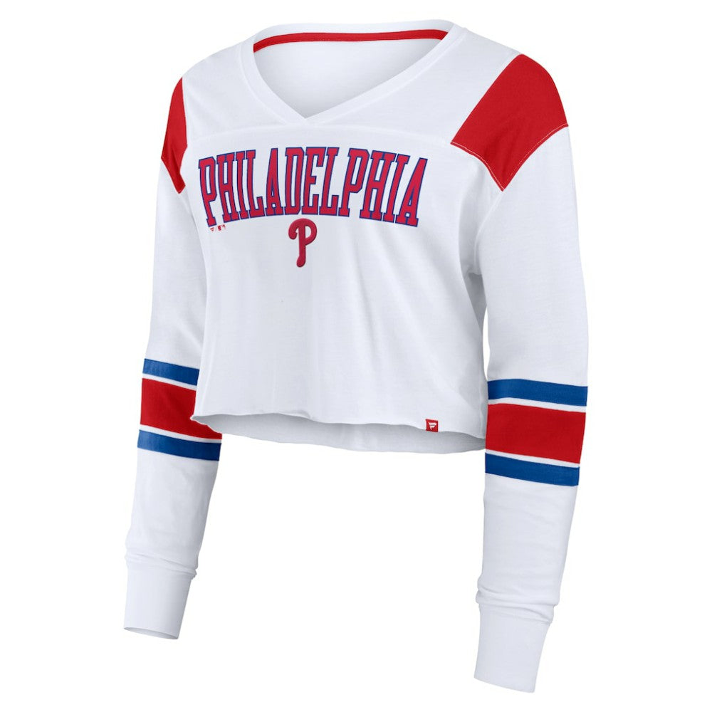 Philadelphia Phillies Fanatics Women's Stretch Cropped Fashion Long Sleeve T-Shirt | MLB US
