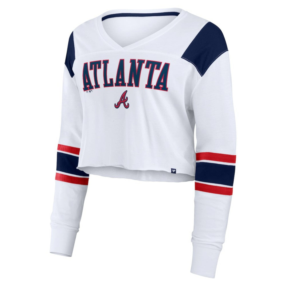 Atlanta Braves Fanatics Women's Stretch Cropped Fashion Long Sleeve T-Shirt | MLB On Sale