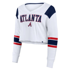 Atlanta Braves Fanatics Women's Stretch Cropped Fashion Long Sleeve T-Shirt | MLB On Sale