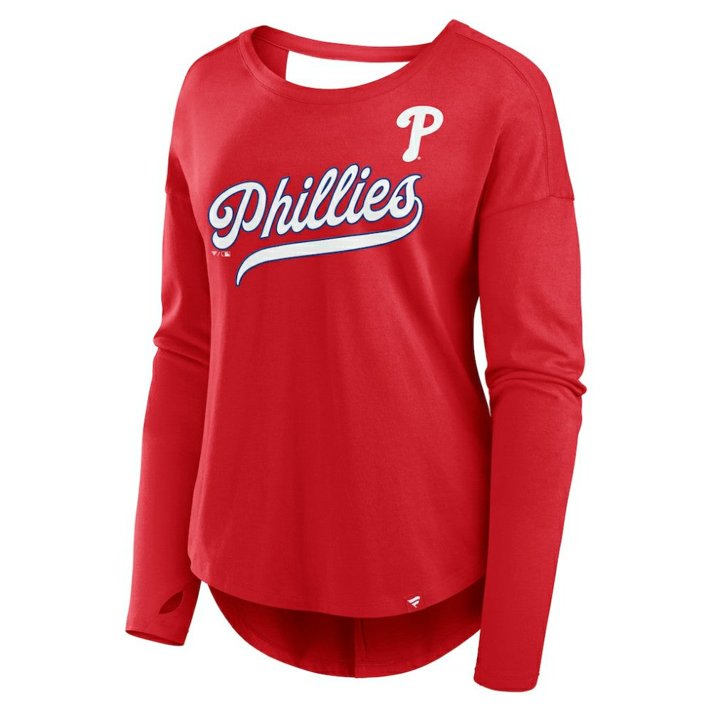 Philadelphia Phillies Fanatics Women's Core Boat Neck Long Sleeve T-Shirt  | MLB Outlet