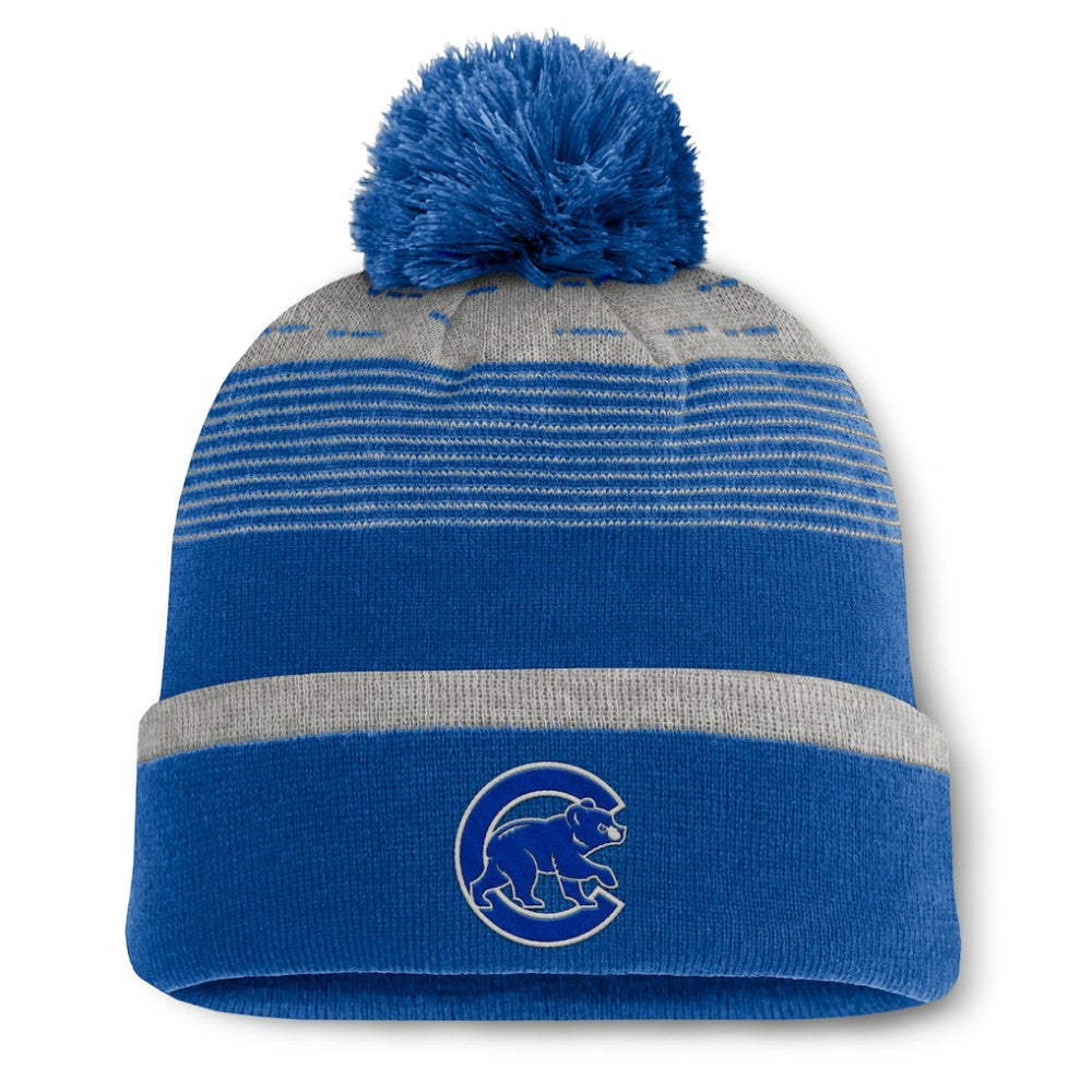 Chicago Cubs Fanatics Fundamental Gradient Cuffed Knit Hat with Pom | MLB Outlet