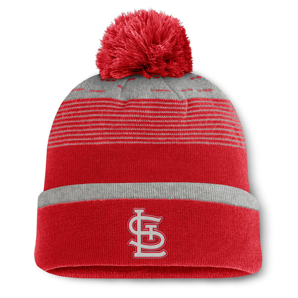 St. Louis Cardinals Fanatics Fundamental Gradient Cuffed Knit Hat with Pom | MLB Outlet