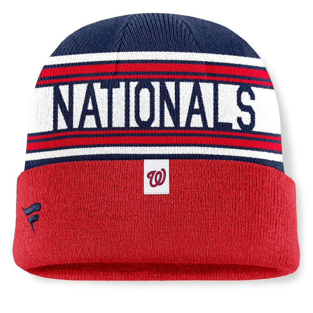 Washington Nationals Fanatics Fundamental Team Stripe Cuffed Knit Hat | MLB Online