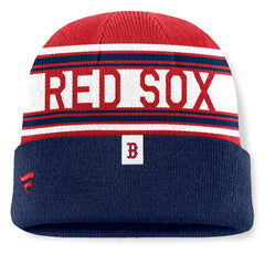 Boston Red Sox Fanatics Fundamental Team Stripe Cuffed Knit Hat | MLB Outlet
