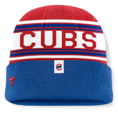 Chicago Cubs Fanatics Fundamental Team Stripe Cuffed Knit Hat | MLB On Sale