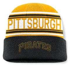 Pittsburgh Pirates Fanatics Fundamental Team Stripe Cuffed Knit Hat | MLB Outlet