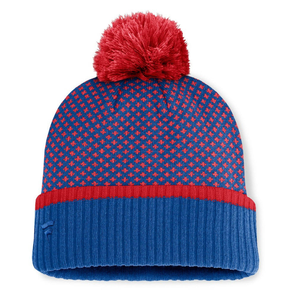 Chicago Cubs Fanatics Women's Fundamental Jacquard Cuffed Knit Hat with Pom | MLB Shop